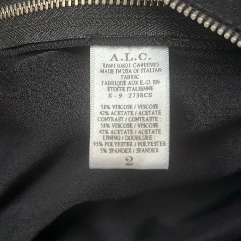 A.L.C. Side Zip Trousers Blue/Blk Trim SZ 2 High Rise Pockets Casual Evening - Picture 16 of 16